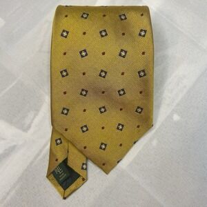 Polo Ralph Lauren Men's  Neck Tie Silk Yellow Geometric 3.75" 58" Long‎ USA